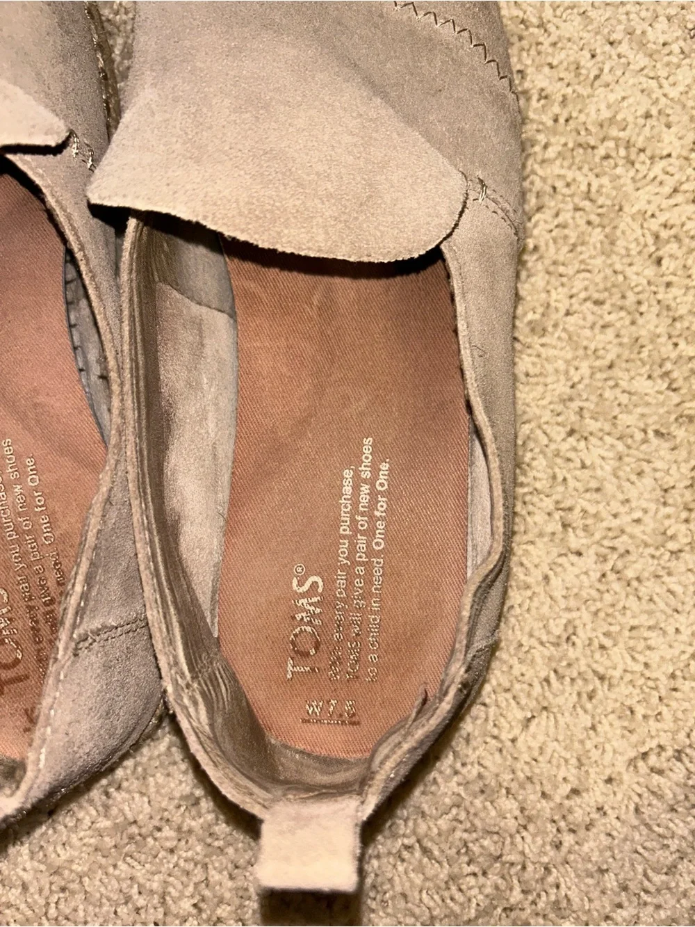 Tom’s Suede Espadrille Slip On Shoes
